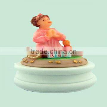 Vintage Gift For Girl Figure Painted Resin Music Box