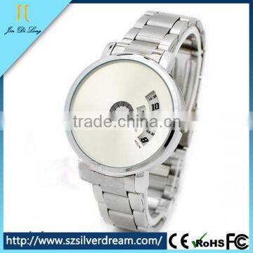 Unique Alloy Watchcase Stainless Steel Band Men Quartz Watch