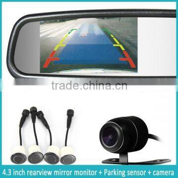 HOT SALE!!!4.3 Inch Lcd Monitor With 2 Video Input Rearview Mirror Automatic Car Parking System Near License Plate Frame