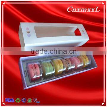 Convenient and eco-friendly plastic tray 6 pcs macarons paper box