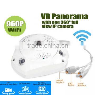 P2P Mobile Remote View 3D & 360 Degree HD 960P Fisheye IP Camera