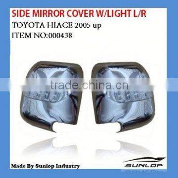 Toyota hiace parts #000438 Toyota hiace side mirror cover with light chrome side mirror cover for hiace 2005 up