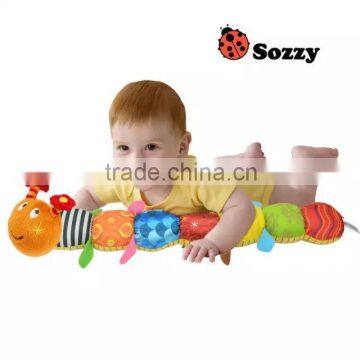 Sozzy multi-functional muscial inchworm, baby educational plush toy, plush Caterpillar