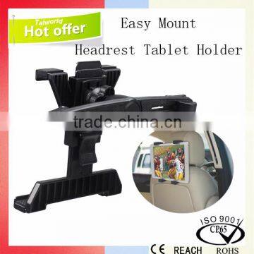 Universal 360 Degree Rotating Car Headrest Grip Tablet PC Mount Holder for All Tablets up to 10"