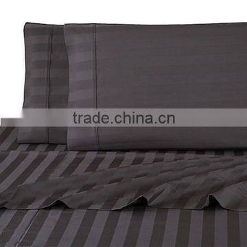 250TC 100% Cotton Sateen Dobby Stripe Sheet Set