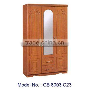 Elegance Mirrored MDF Closet Furniture Bedroom Wardrobe, wooden wardrobe designs, malaysia bedroom furniture, 3 door wardrobe