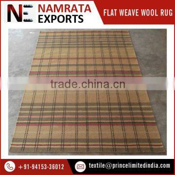 High Quality Vertical Stripes Design Hand Woven Flat Weave Wool Rug