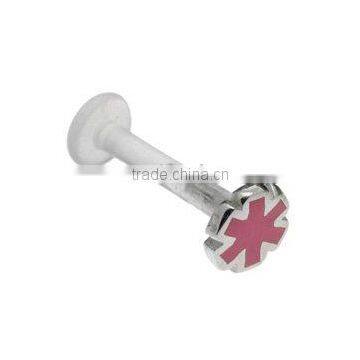 Acrylic flexible push-in labret studs body piercing jewelry