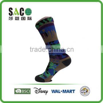 Blue Green Black Camouflage Compression Sports Socks photo-4