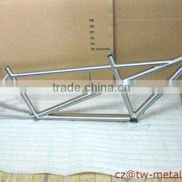 Titanium tandem bicycle frame titanium bike frame with taper head tube & post mount brake