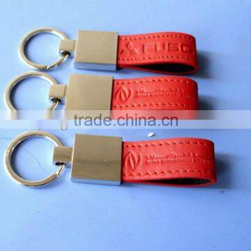 Custom laser logo leather key chain with box packing