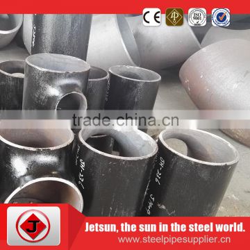 10 INCH BLACK CARBON STEEL BUTT WELD PIPE FITTING TEE