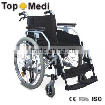 Rehabilitation Therapy Supplies Foldable Aluminum Manual Wheelchair for Handicapped