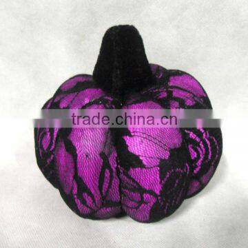 Sexy pink polyfoam pumpkin with black lace for garden halloween decoration