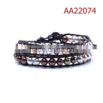 (AA22074)MOP Shell Pearls Crivit Sport Craft Gift Bracelet Austria Style