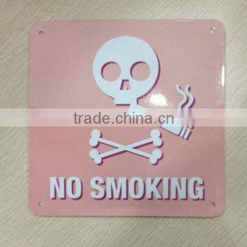 custom no smoking curved metal tin sign