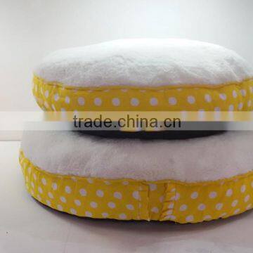 Yellow cute circle shape dog bed/cheap round shape dog mat /cat bed