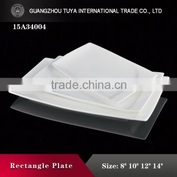 Hotel Supplies White ceramic Rectangular Compartment Plate