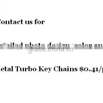 Wholesale 3D Chrome spining Turbo key chains/ Auto Parts Turbo Metal Key chains