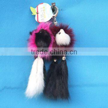 Wholesale Handmade Faux Fox Tail Keychains