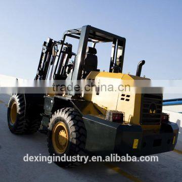 China New Forklift All Terrain 4WD Rough Terrain for Sale with Container Mast and Side Shift