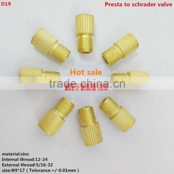 Factory Direct Sale Bicycle Tire Valve Adapter Zinc Presta to Schrader Valve Adapter Converters