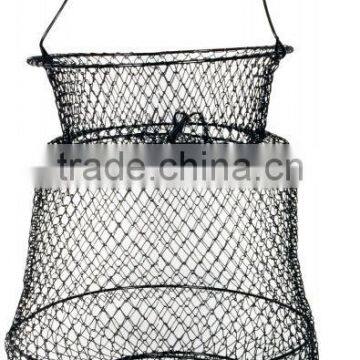 Folding Metal Fishing Wire Basket With Neck