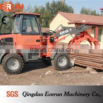 Everun Brand New 1.5 Ton Compact Wheel Loader With 360 Degree Wooden Forks photo-4
