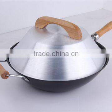 FDA LFGB Certificate Wooden Handle Cookware Sets Wok Nonstick photo-3