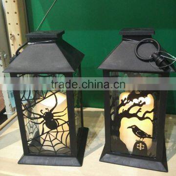 Halloween decorative plastic candle lantern led candle lantern black color halloween candle lantern
