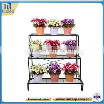 3-Tier Floor Standing Metal Flower Pot Display Holder