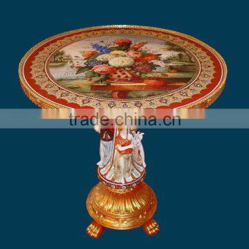 Adorable Cherubs Designed Porcelain Handicraft Small Round Table, Home Decorative Porcelain Art Table photo-3