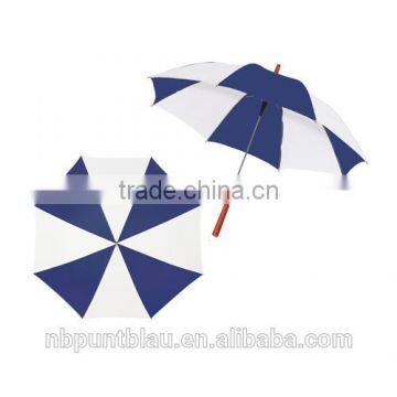 automatic umbrella with wooden handle and metal shaft