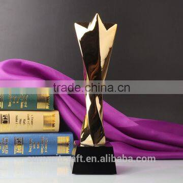 High Quality Golden Star Trophy Award With Crystal Base photo-4