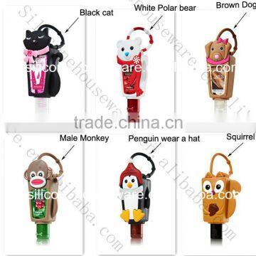 New innovative product 3d animal shaped hand sanitizer silicone holder for promotional gifts