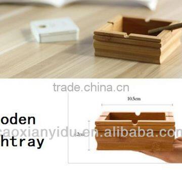 Ashtray European-Style Fashion Solid Wood Bamboo Ashtray Boy's Creative Gift