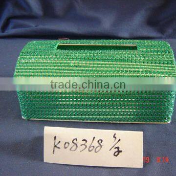 Green rectangle paper rope tissue box