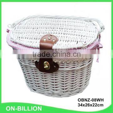 Removable and Portable Wicker Handlebar Bike Basket photo-2
