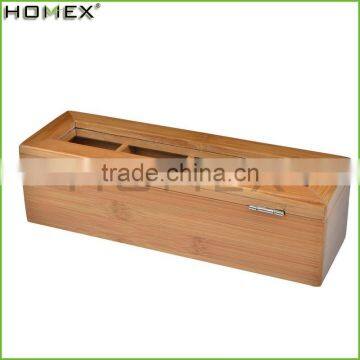 Factory Price 4 Slot Bamboo Wood Tea Storage Box/Homex_Factory photo-2