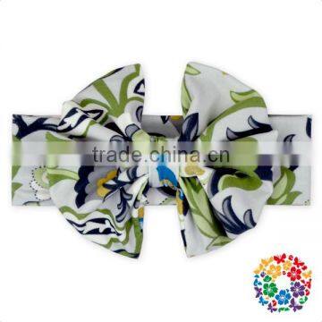 Pink Flower Big Bow Headband Stretchy Bow Hairband Rabbit Print Nylon Headbands photo-5