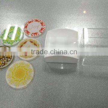 2017 China Factory Custom Acrylic Tea Cup Coaster/coffee Cup Coaster