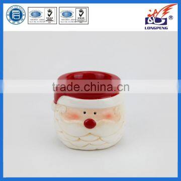 Vintage Santa Claus Candle Holder,Ceramic Votive Christmas & Winter Candle Holder