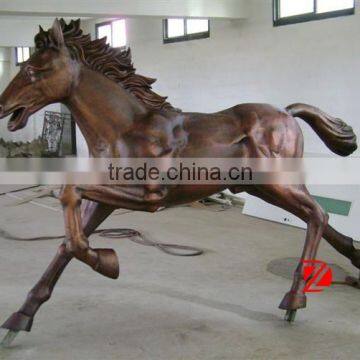 bronze running wild horse sculpture