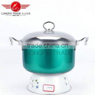 Hot Selling 3pcs Colorized Stainless Steel Soup Pot Kitchen Cookware With Decal photo-2