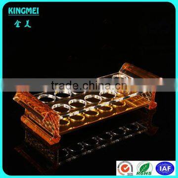 Pop Acrylic Glass Cup Rack Lucite Bullet Cup Displays Gold Acrylic Holder Bullets Cup Stand photo-2