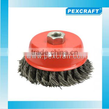 Steel Wire Cup Brush, Twisted Knot, 100mm x M14