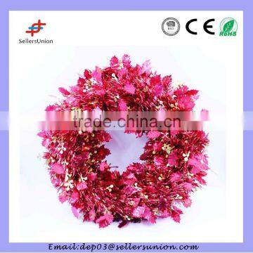 2015 New Hot Seal Beautiful Design Elegant Pet Tinsel Christmas Wreath