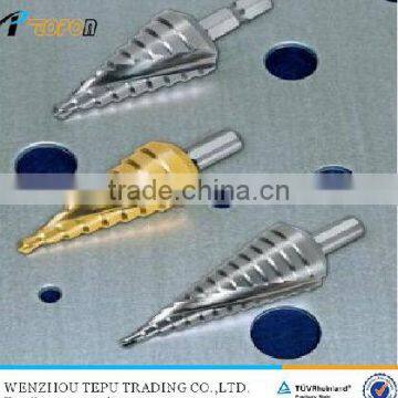 Spiral flute HSS step drill bits