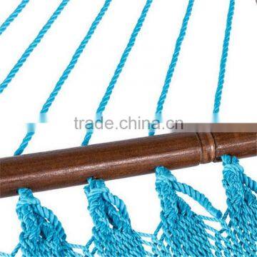 Light Blue Outdoor Double Size Polyster Rope Caribbean Hammock photo-4