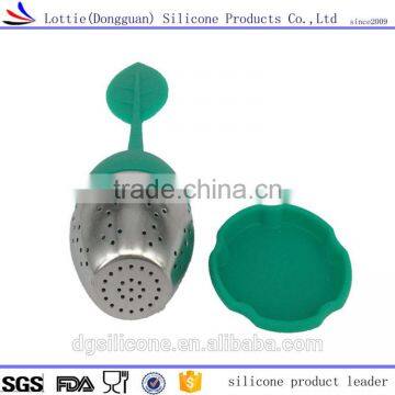 China Manufacturer Eco-Friendly Silicone Tea Infuser Leaf Shape Tea Infuser Water Bottle photo-4